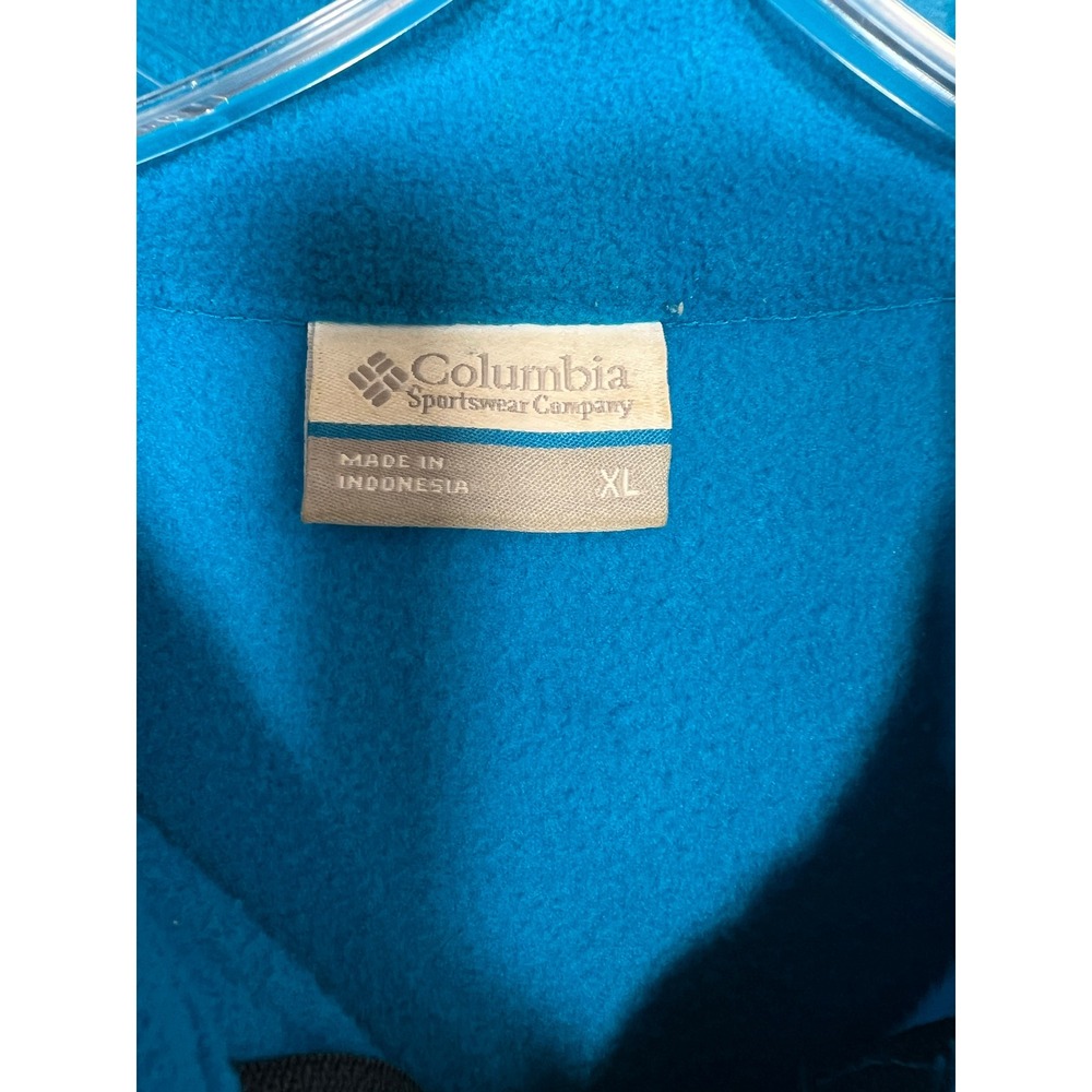 Columbia Blue 1/4 Zip Fleece‎ Pullover Jacket Mens XL Outdoor Gorpcore Hiking - Picture 2 of 5